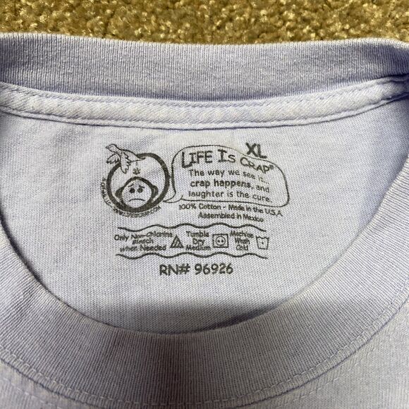 LIFE IS CRAP “Without the Husband" T-Shirt Size XL Light Blue Funny Toilet - Picture 6 of 13